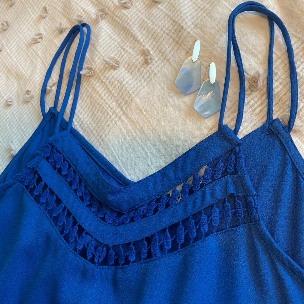Blue oversized cut out dress